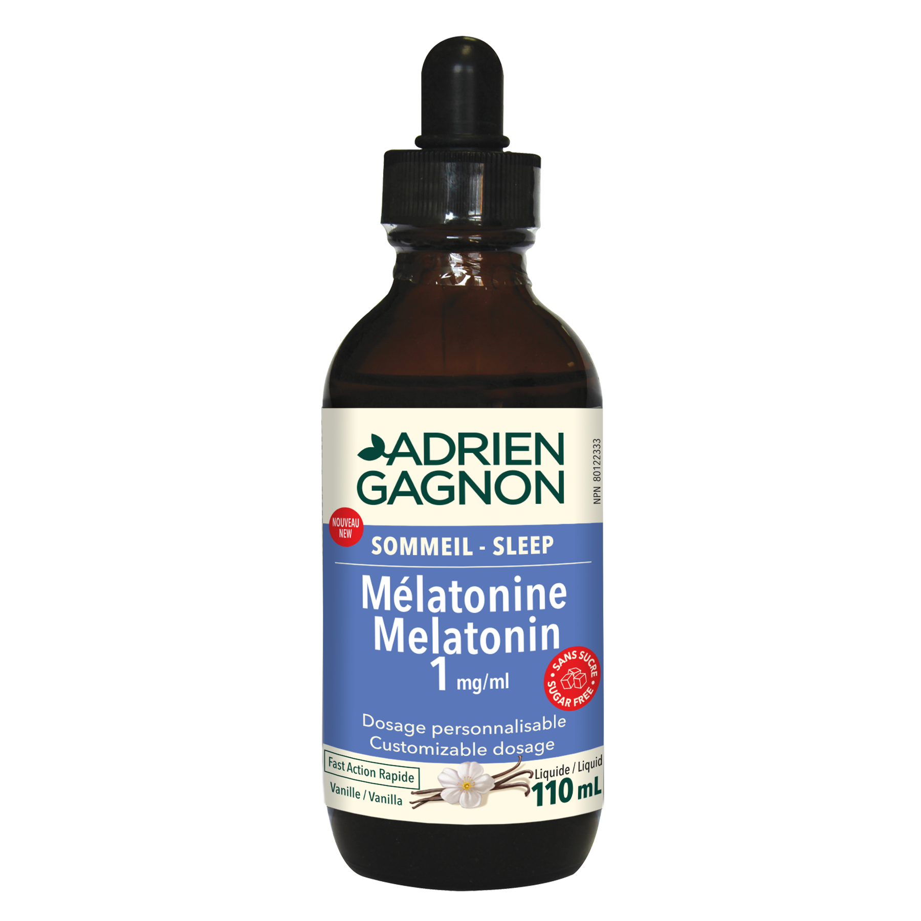 Mélatonine 1 mg/mL sans sucre - Liquide|| Melatonin Liquid 1 mg/mL Sugar-Free