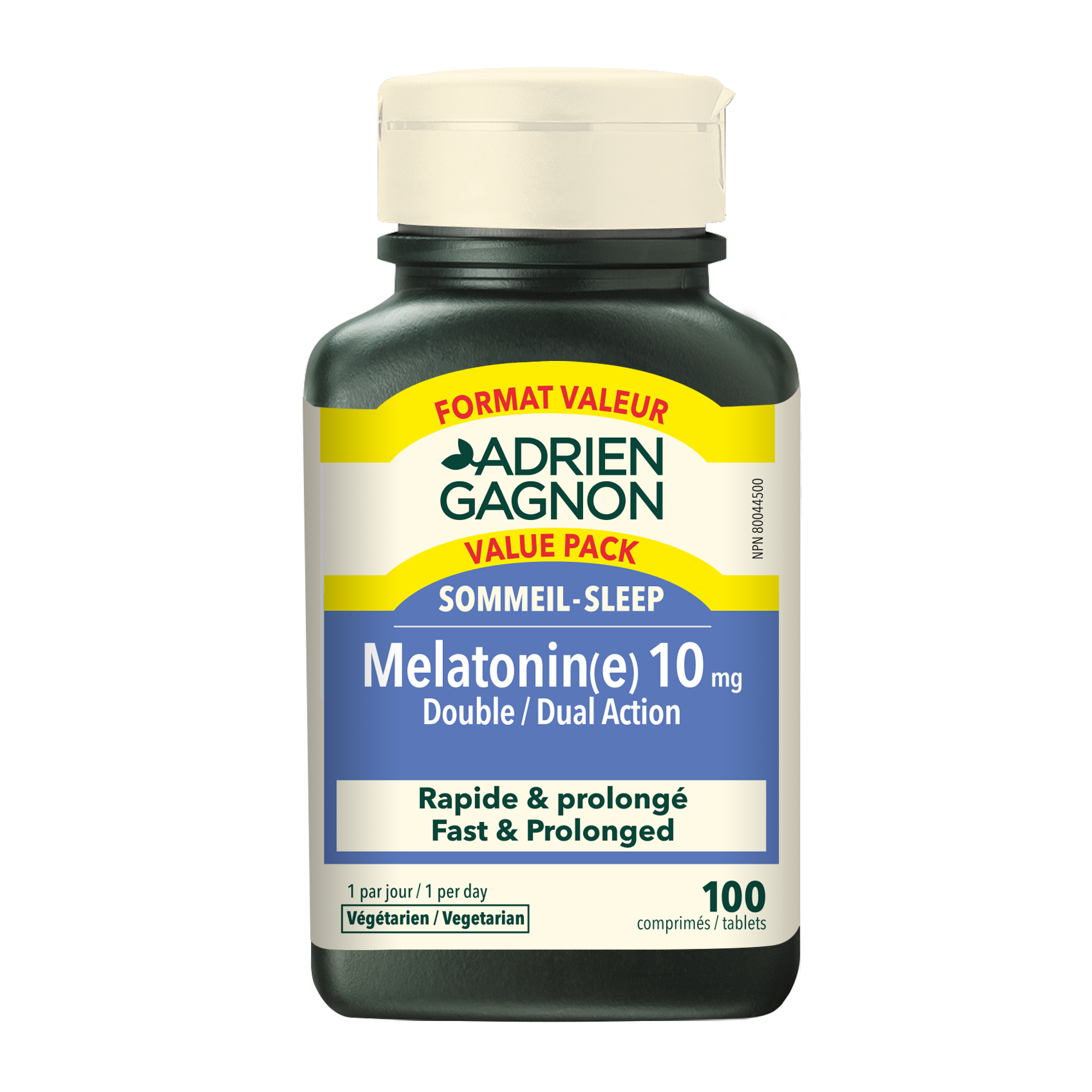 Mélatonine 10 mg Double action - Format Valeur|| Melatonin 10 mg Double action - Value Pack