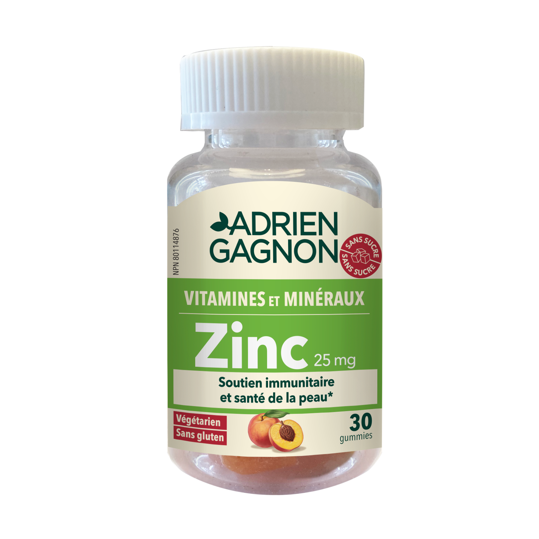 Zinc 25mg gummy sans sucre