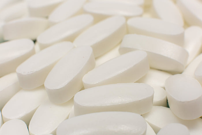 Close-up of white tablets