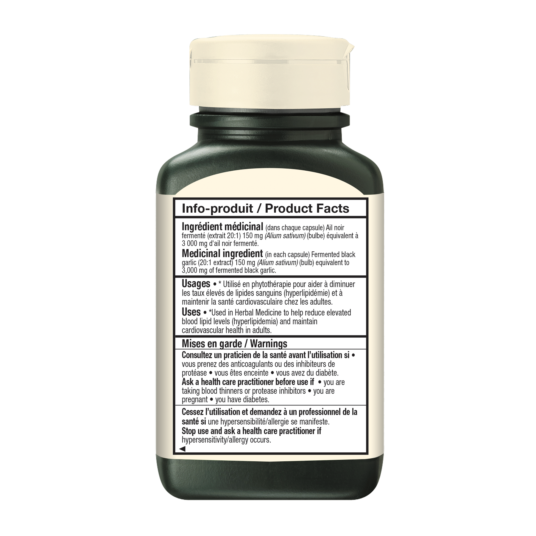 Ail noir 3 000 mg||Black Garlic 3,000 mg